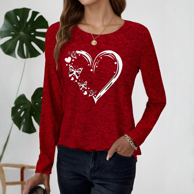 T-Shirt Décontracté Imprimé Coeur