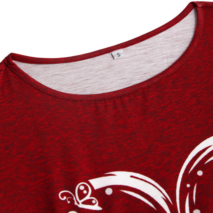 T-Shirt Décontracté Imprimé Coeur