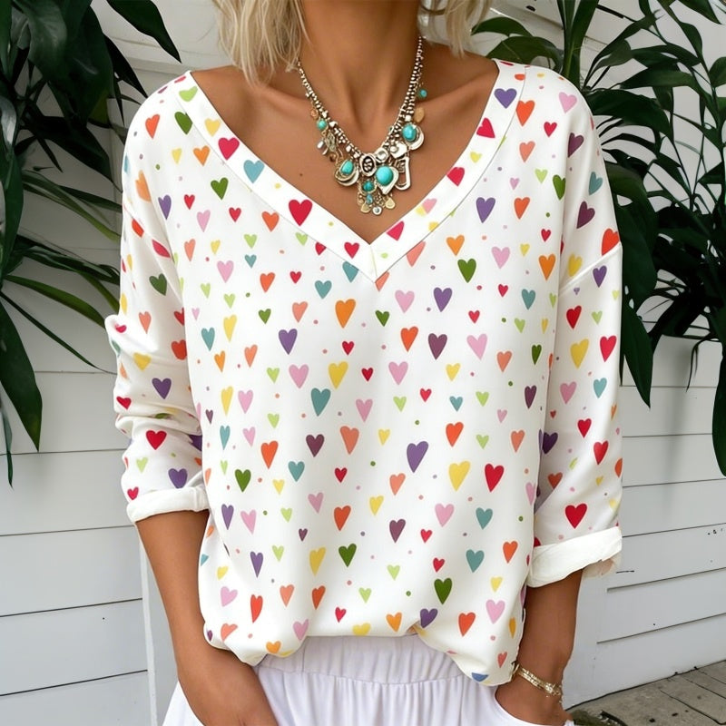 T-Shirt Décontracté Imprimé Coeur