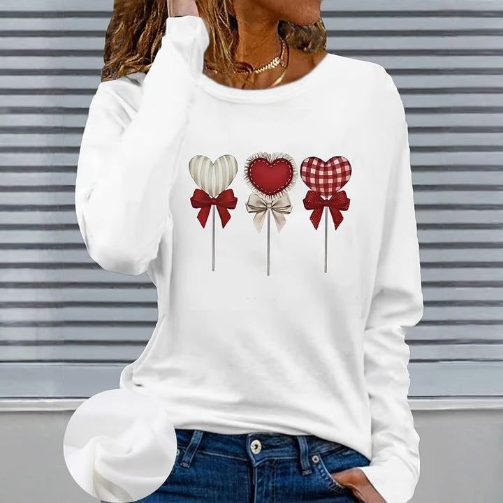 T-Shirt Vintage À Imprimé Coeur