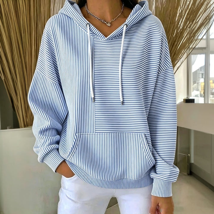 Océane | Sweat à capuche rayé