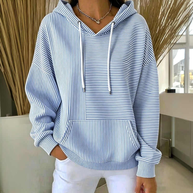 Océane | Sweat à capuche rayé