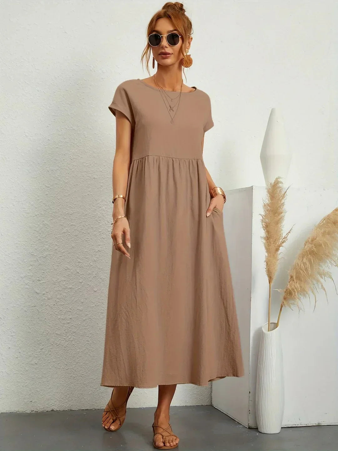 ROBE LÉGÈRE EN COTON DOUX AVEC POCHES