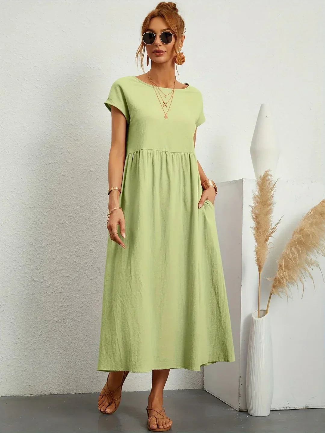 ROBE LÉGÈRE EN COTON DOUX AVEC POCHES