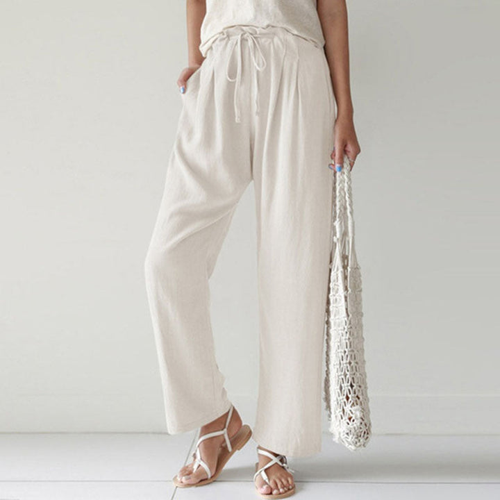 【Coton Et Lin】Pantalon Droit Décontracté