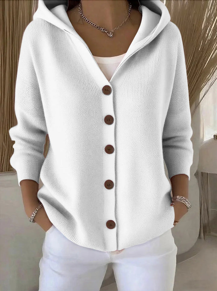 Ninon | Cardigan à capuche boutonné