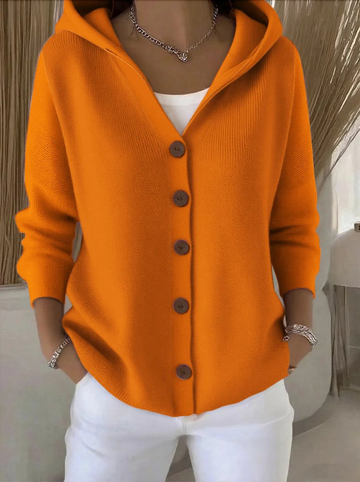 Ninon | Cardigan à capuche boutonné