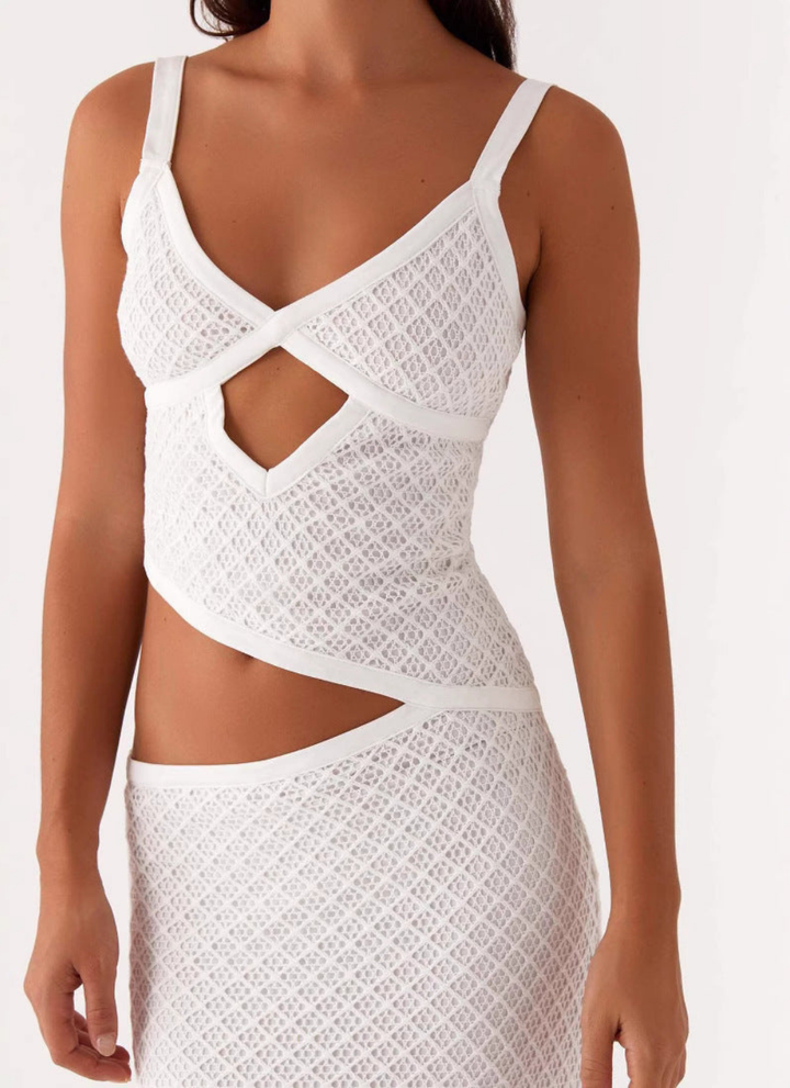 ALYA | ROBE MAXI EN MAILLE AJOURÉE D'ÉTÉ