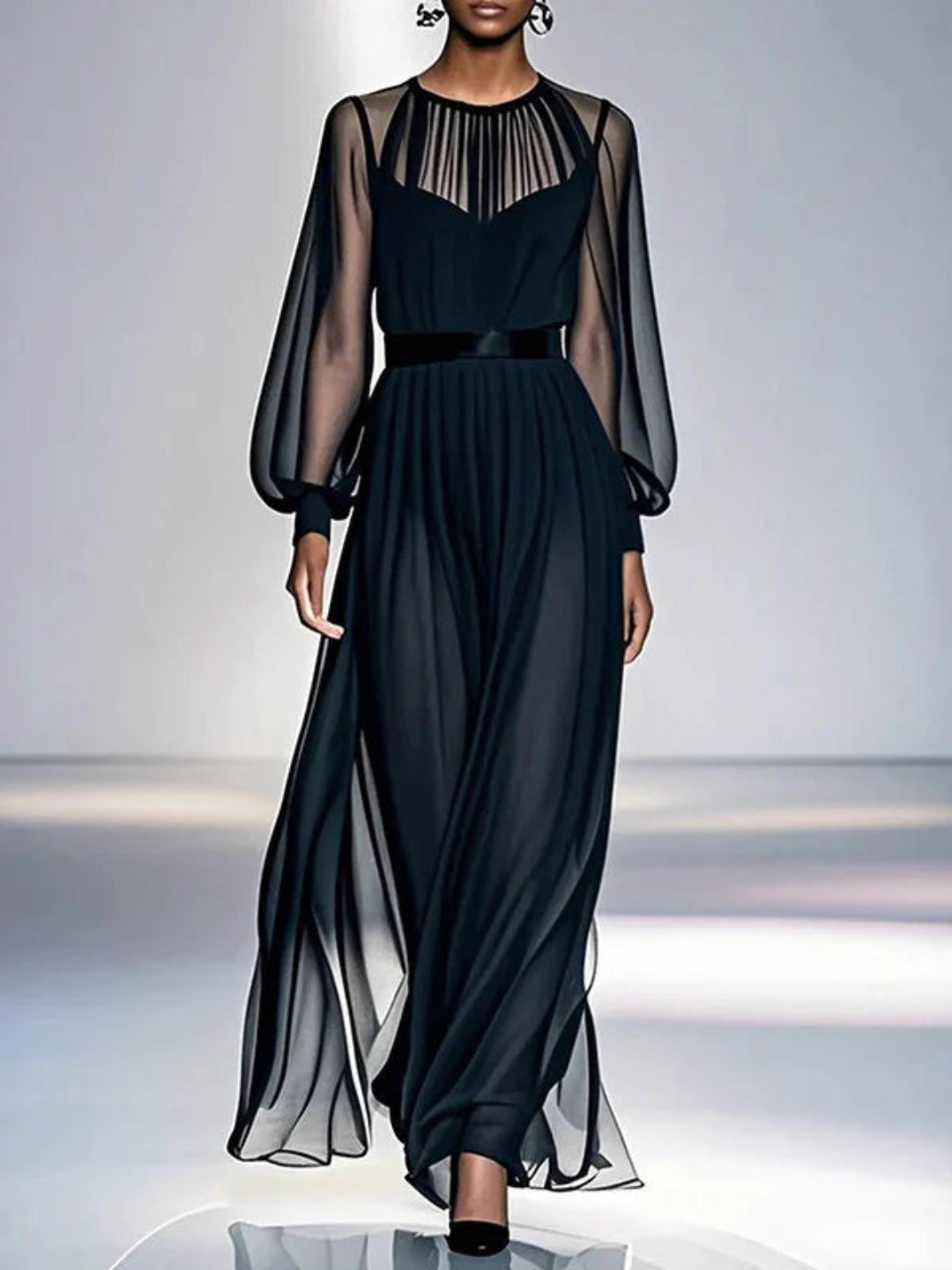 Olia™ | Robe Maxi Fluide Transparente