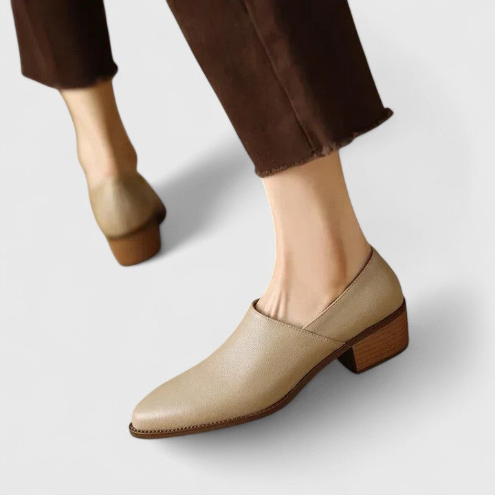Clémence™ - Mocassins orthopédiques en cuir à bout pointu