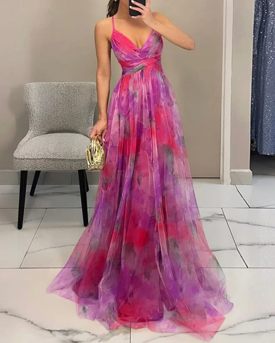 Isabelle | Robe Maxi Élégance Florale