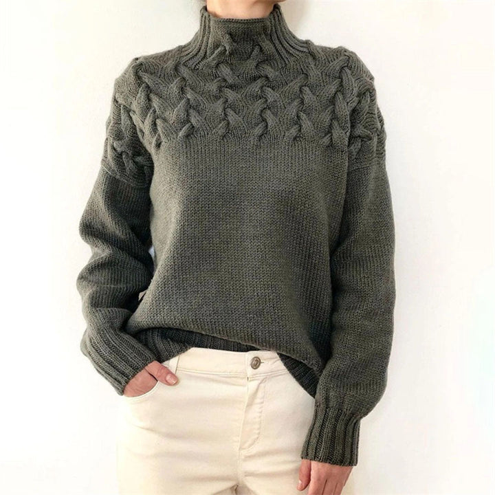 Thérèse | Pull col montant torsades