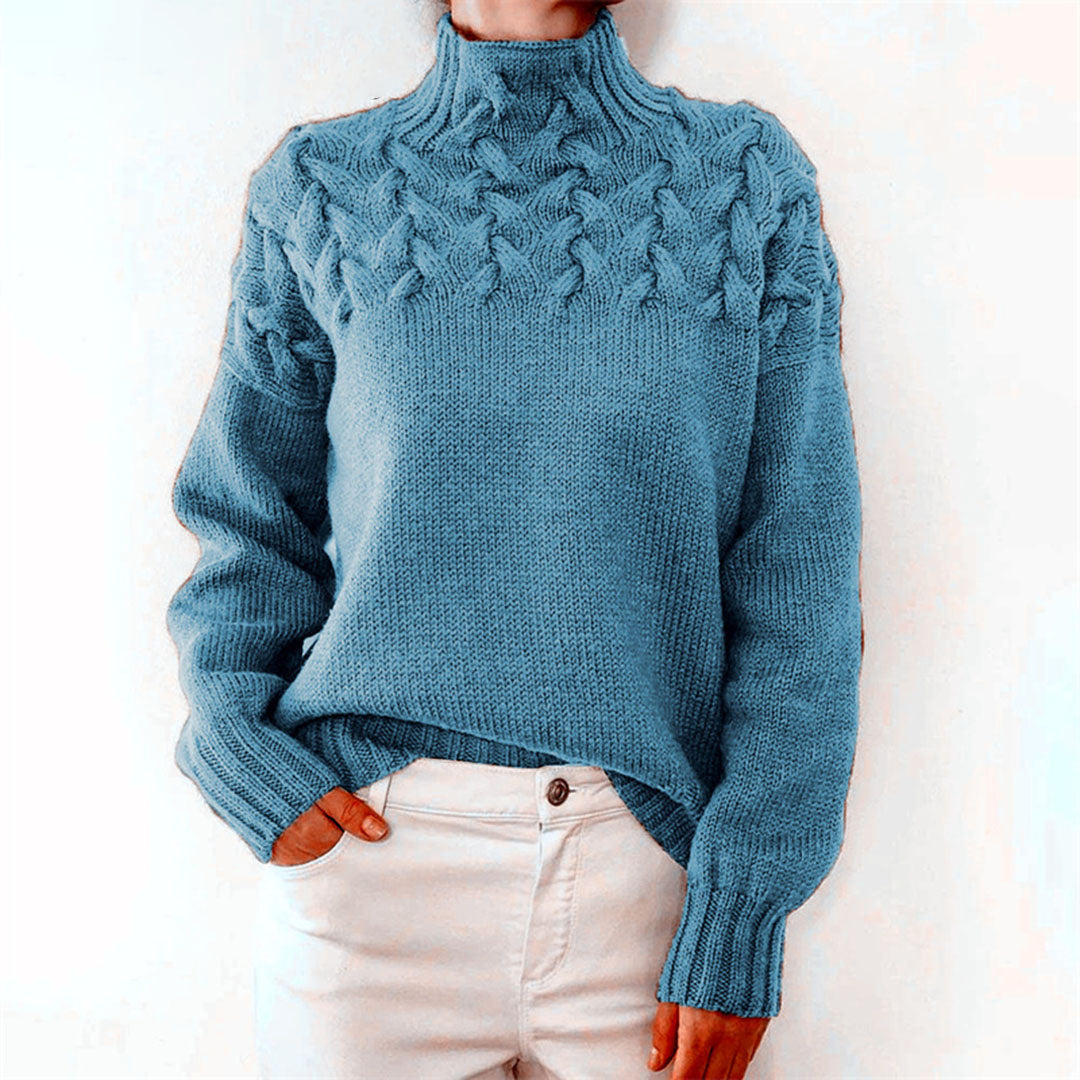 Thérèse | Pull col montant torsades