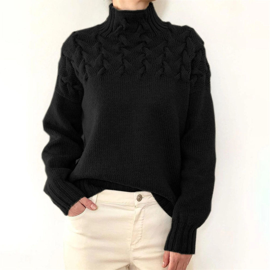 Thérèse | Pull col montant torsades