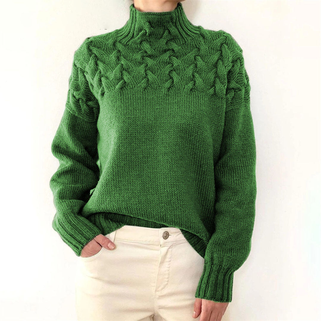 Thérèse | Pull col montant torsades
