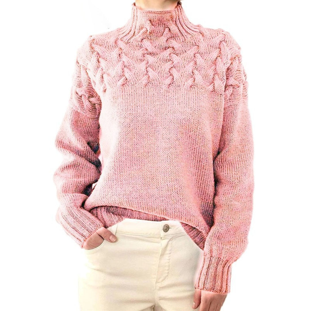 Thérèse | Pull col montant torsades