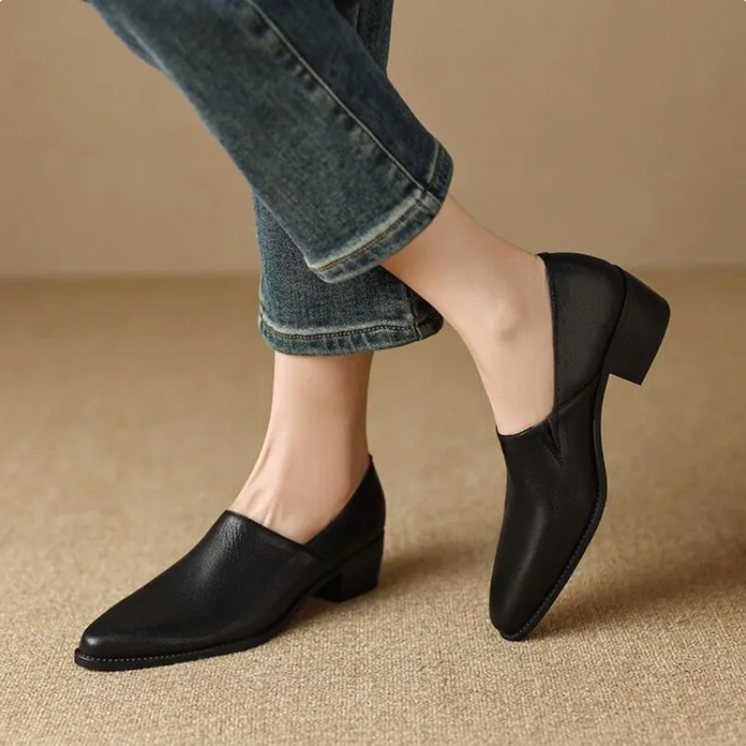 Clémence™ - Mocassins orthopédiques en cuir à bout pointu