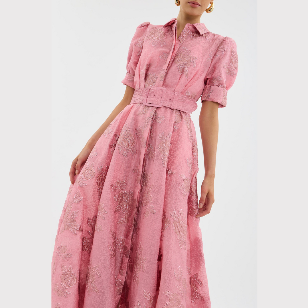 Beatrice™ | Robe Rose à Manches Ballon