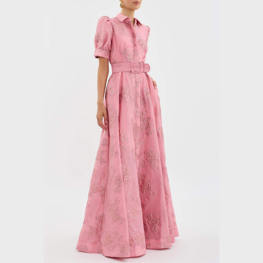 Beatrice™ | Robe Rose à Manches Ballon