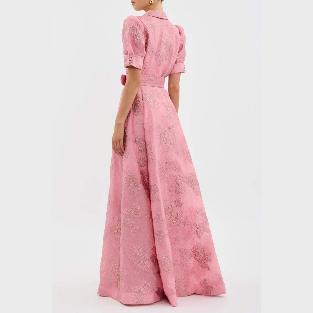 Beatrice™ | Robe Rose à Manches Ballon