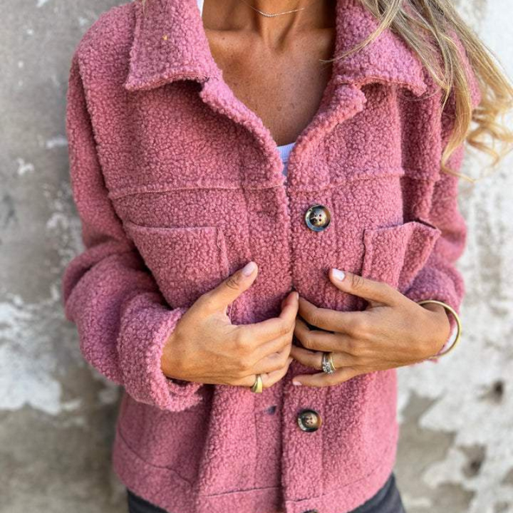 Michèle | Veste teddy boutonnée