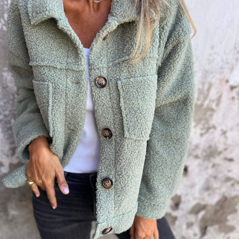 Michèle | Veste teddy boutonnée