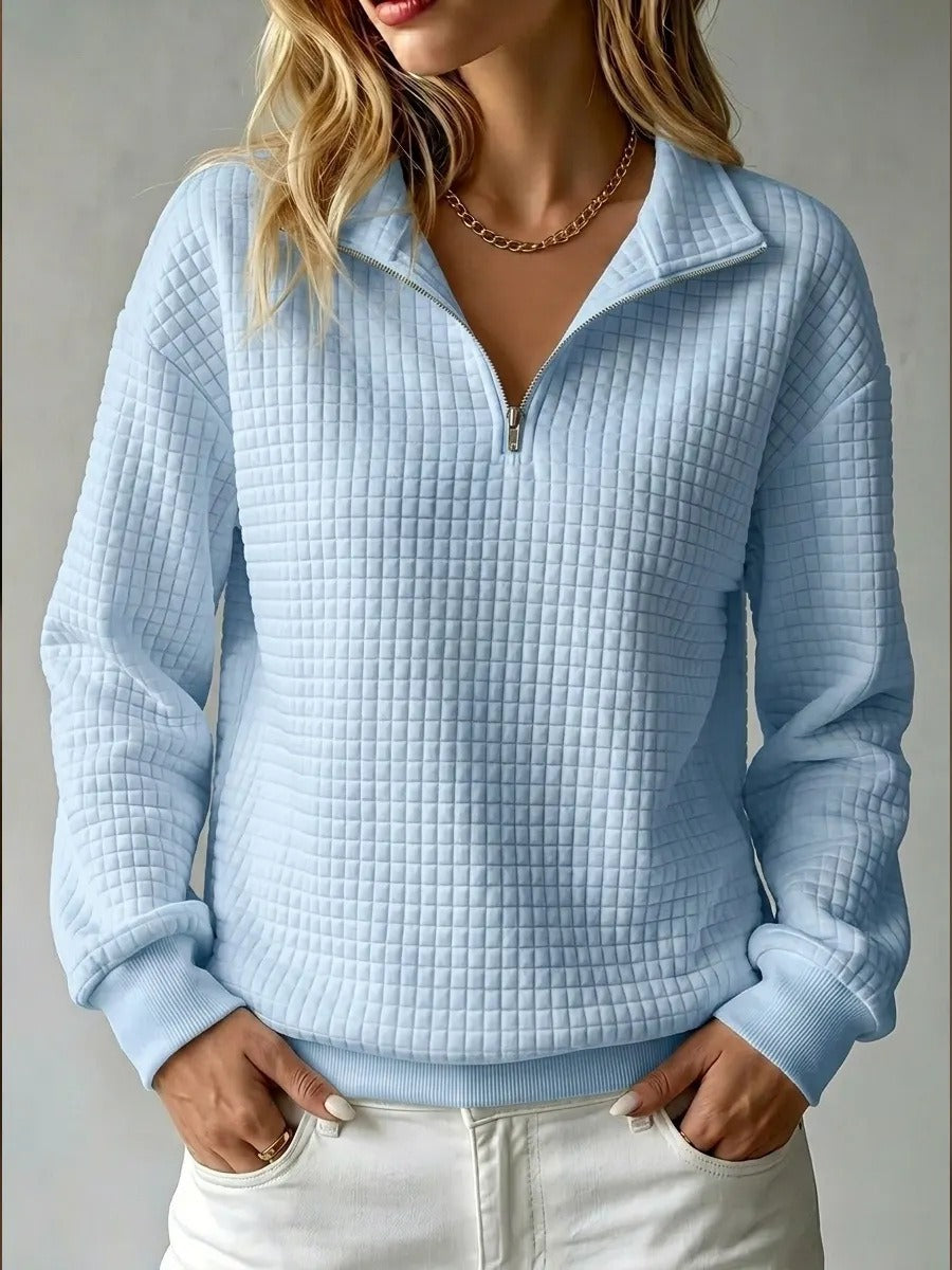 Pauline | Sweat matelassé col zippé