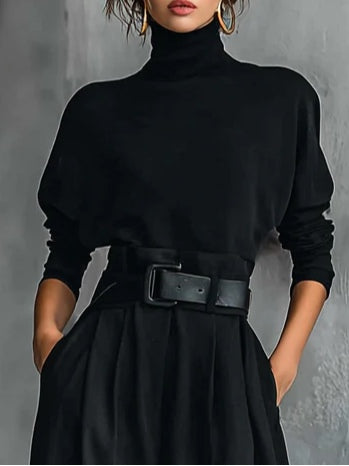 Ensemble col roulé & pantalon droit