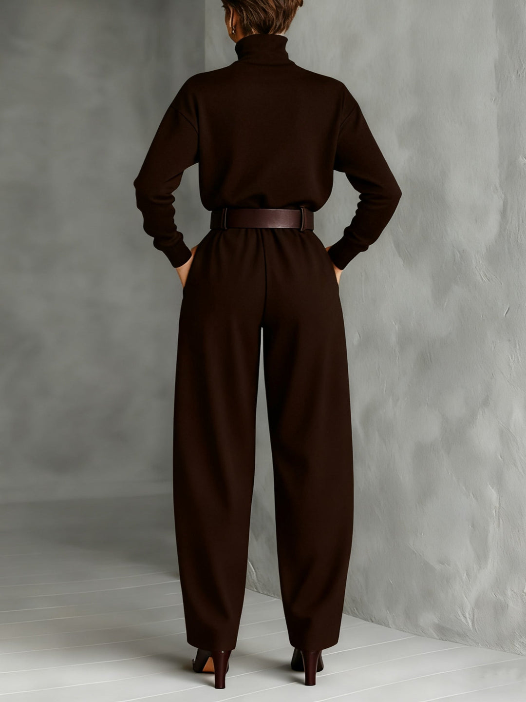 Ensemble col roulé & pantalon droit