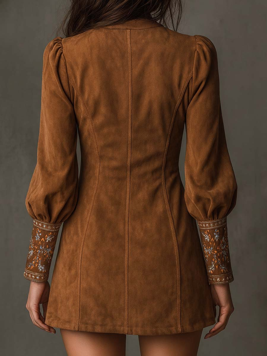 Robe courte effet suédine