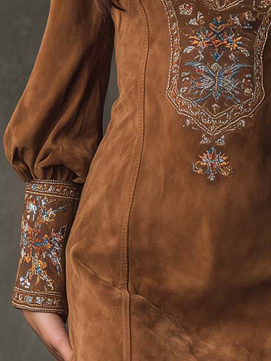 Robe courte effet suédine