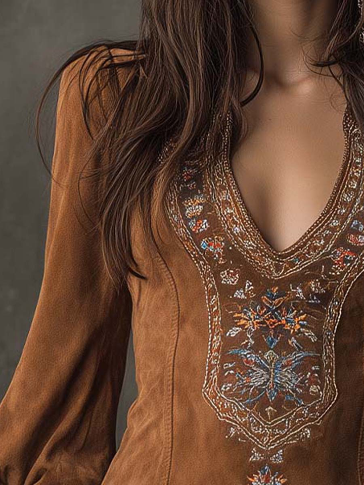 Robe courte effet suédine