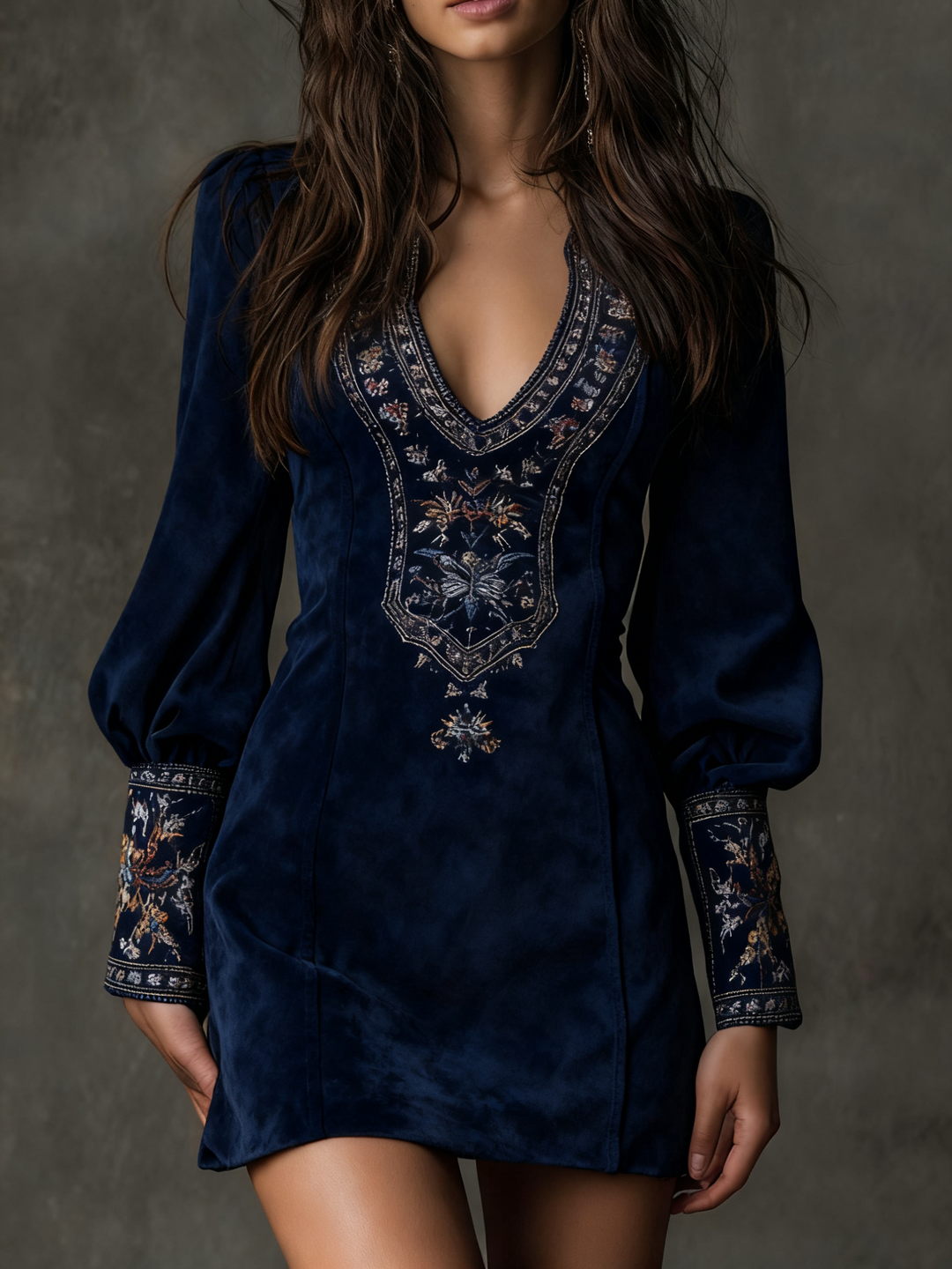 Robe courte effet suédine