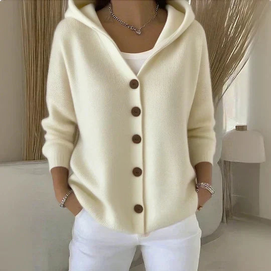 Ninon | Cardigan à capuche boutonné