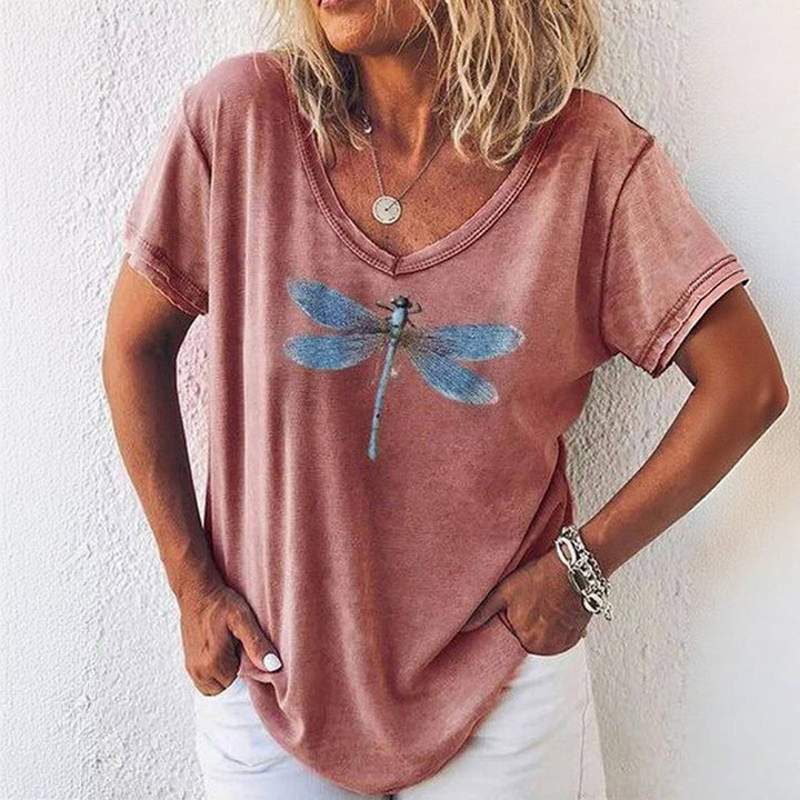 T-Shirt Vintage Imprimé Libellule