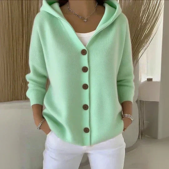 Ninon | Cardigan à capuche boutonné