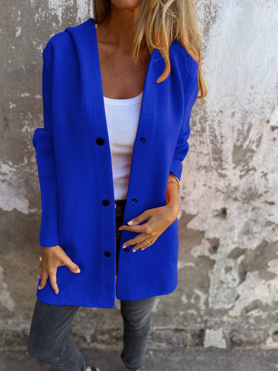 Liora™ | Gilet long Cozy Chic avec capuche