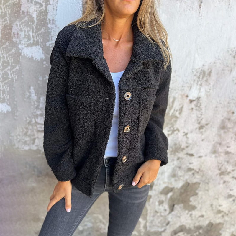 Michèle | Veste teddy boutonnée