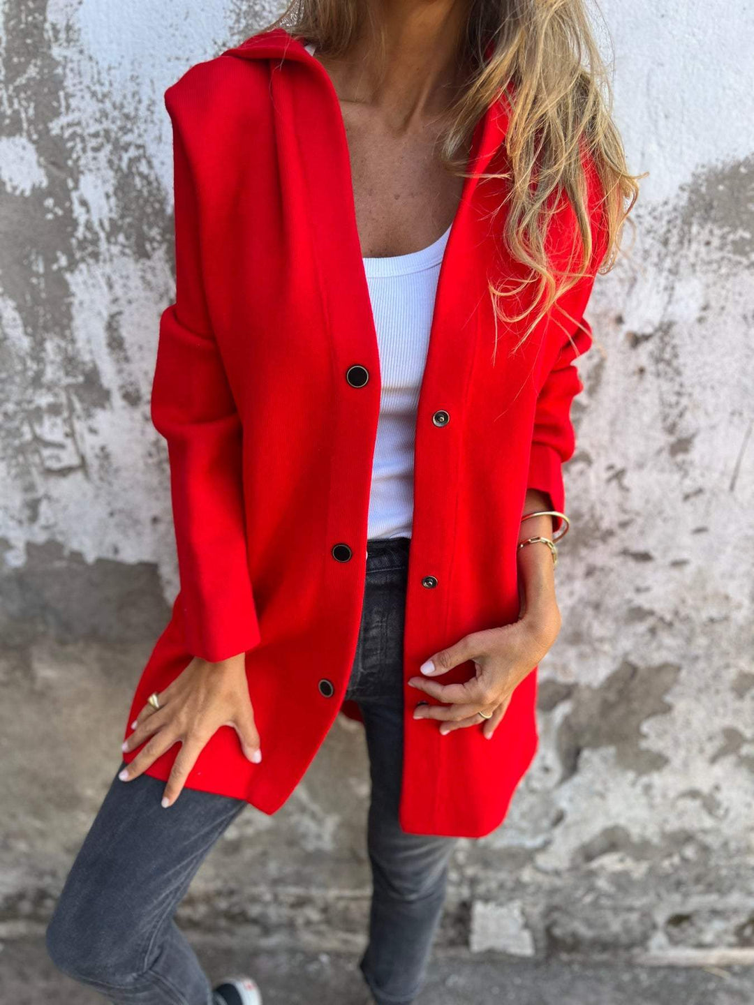 Liora™ | Gilet long Cozy Chic avec capuche