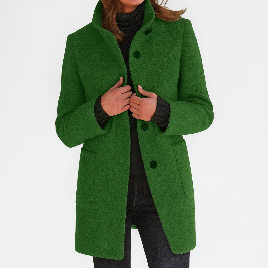 Mathilde | Manteau boutonné col droit
