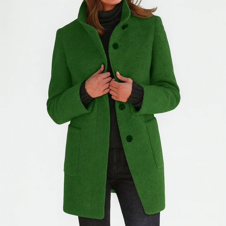 Mathilde | Manteau boutonné col droit
