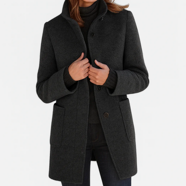 Mathilde | Manteau boutonné col droit