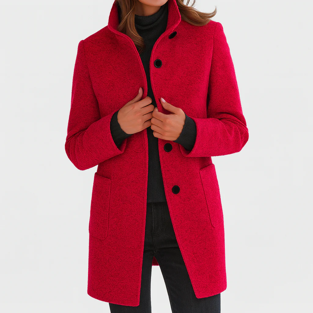Mathilde | Manteau boutonné col droit
