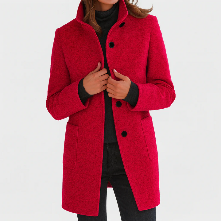 Mathilde | Manteau boutonné col droit