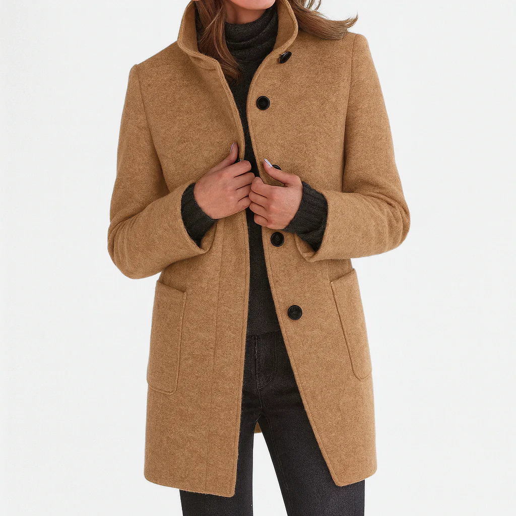 Mathilde | Manteau boutonné col droit