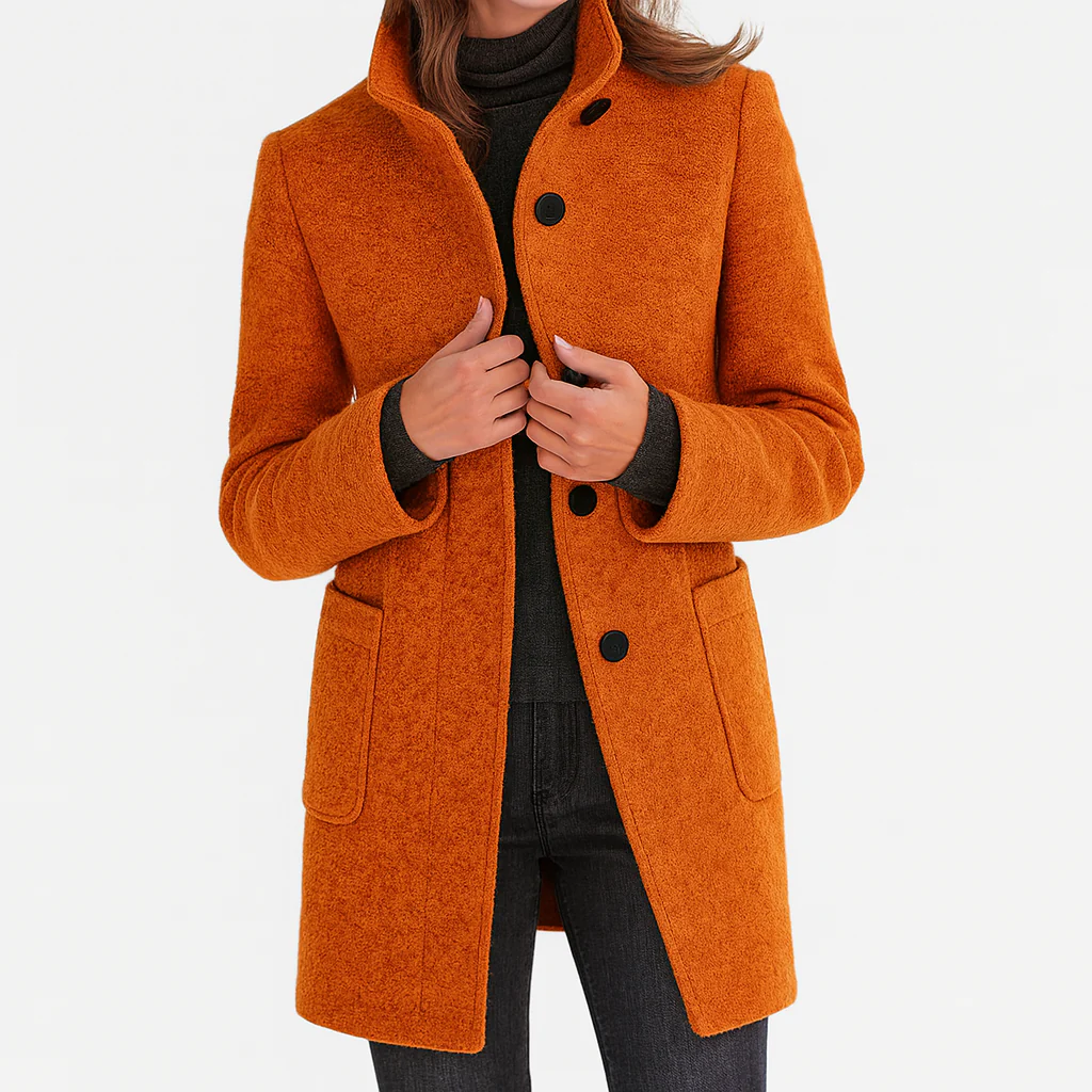 Mathilde | Manteau boutonné col droit