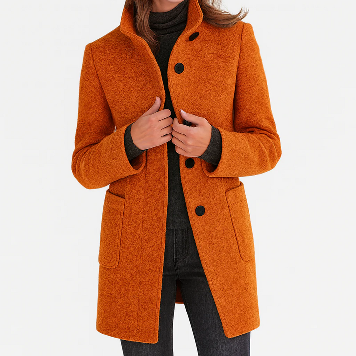 Mathilde | Manteau boutonné col droit