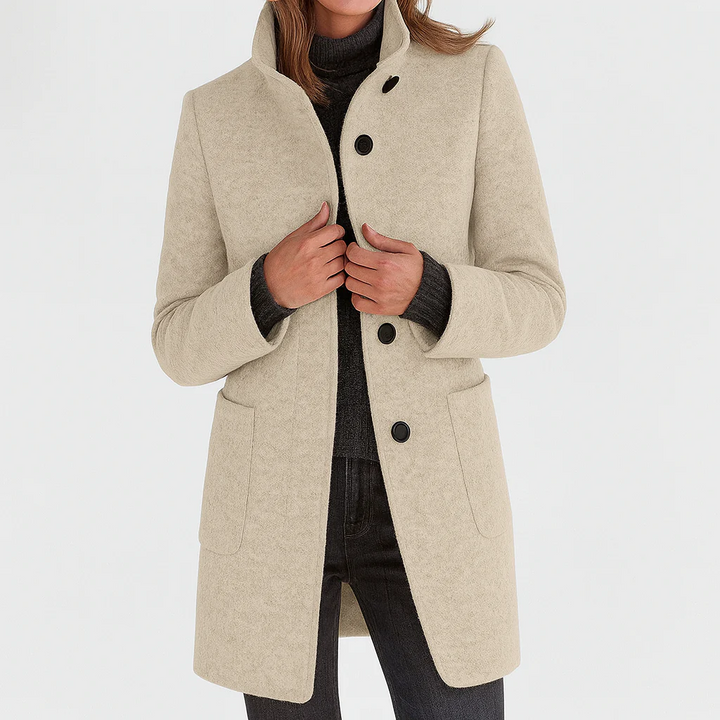 Mathilde | Manteau boutonné col droit
