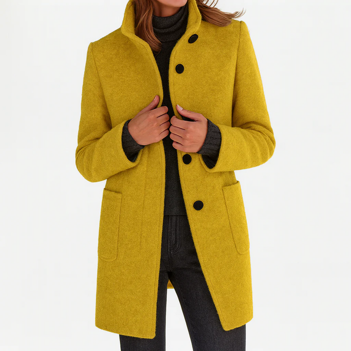 Mathilde | Manteau boutonné col droit