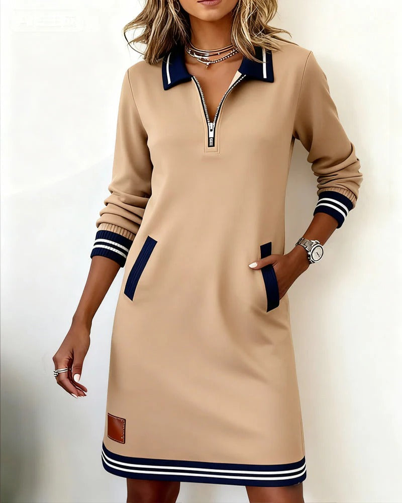 Sylvia™ | Robe Chic À Manches Longues En Coton